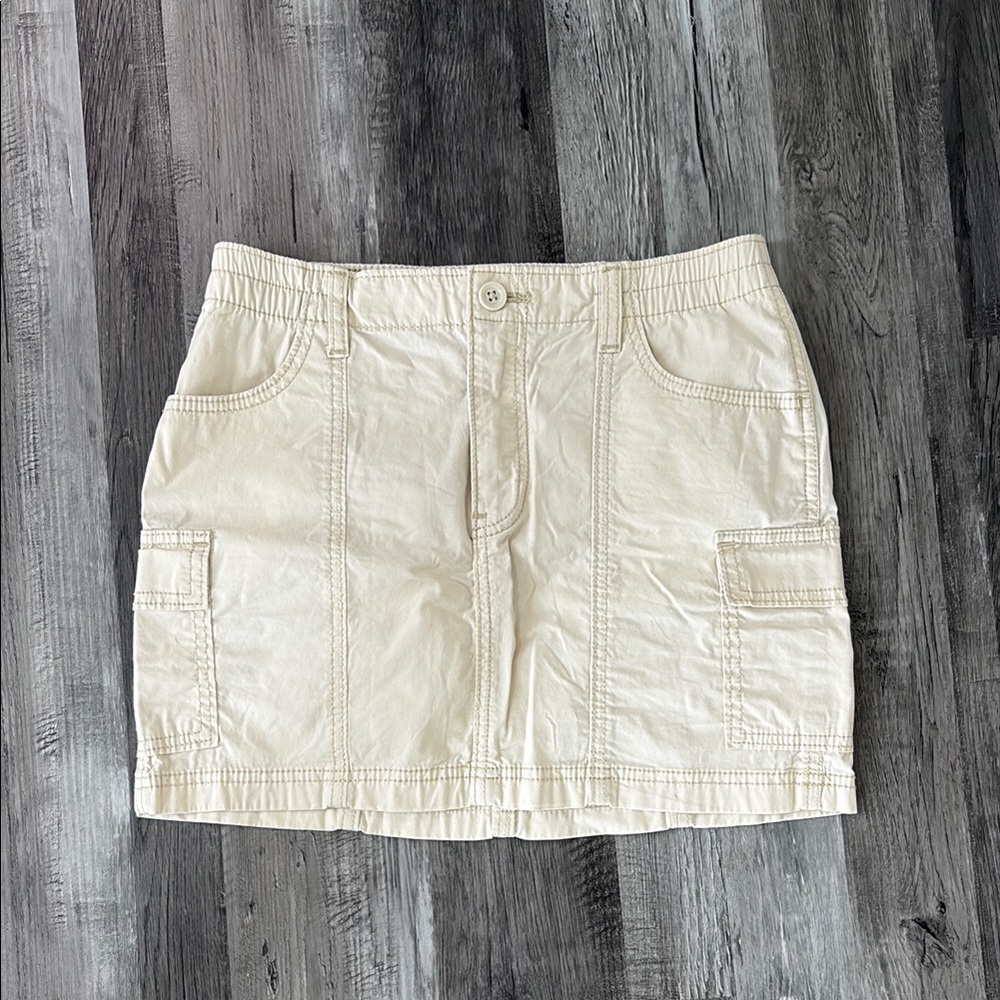 Hollister Cream Cargo Mini Skirt